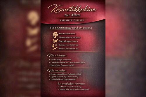 Foto - Kosmetik Kabine mieten - 1.250,00&nbsp;EUR Kaltmiete,