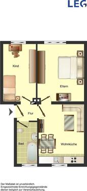 Foto - 2 Zimmer Erdgeschoßwohnung zur Miete in Bocholt