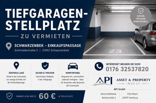Foto - Tiefgaragenstellplatz im Zentrum von Schwarzenbek zu vermieten