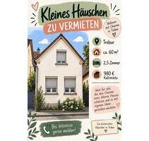 kleines Häuschen zu vermieten - 980,00&nbsp;EUR Kaltmiete, ca.&nbsp; 60,00&nbsp;m&sup2; in Trebur (PLZ: 65468)