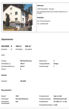 Foto - 3 Familienhaus - 580.000,00&nbsp;EUR Kaufpreis, ca.&nbsp; 186,00&nbsp;m&sup2;