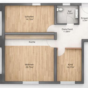 Foto - Kernsanierte 3-Zimmer-EG-Wohnung in Ahnatal-Weimar - KFW70