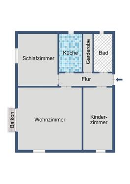Foto - 3 Zimmer Erdgeschoßwohnung in Rüsselsheim am Main