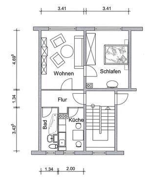 Foto - 2 Zimmer Etagenwohnung in Borna