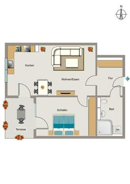 Foto - 2 Zimmer Erdgeschoßwohnung zur Miete in Rheinbach