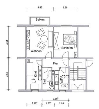 Foto - 2.5 Zimmer Etagenwohnung in Borna