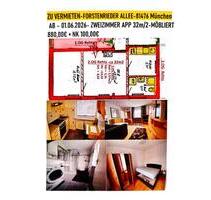VERMIETE 2-ZIMM.APP-32m2- MÜNCHEN -U 3 MIETE 880,00€+ NK