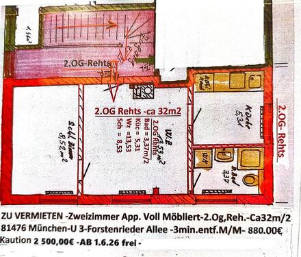 Foto - 2 Zimmer Etagenwohnung zur Miete in München