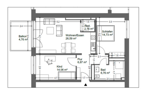 Foto - Erstbezug mit Balkon: Geschmackvolle 3-Raum-Wohnung mit gehobener