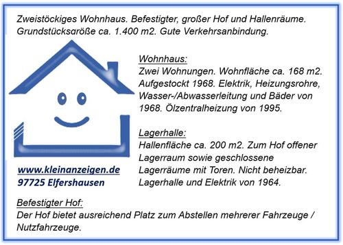 Foto - Elfershausen - Wohnhaus, großer befestigter Hof, Lagerhalle
