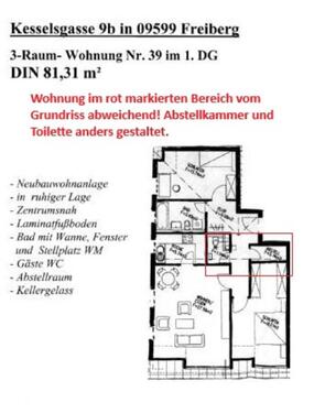 Foto - 3.5 Zimmer Dachgeschoßwohnung zur Miete in Freiberg