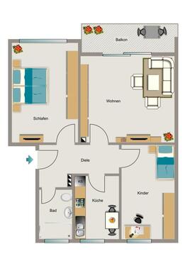 Foto - 3.5 Zimmer Etagenwohnung zur Miete in Duisburg