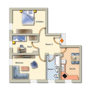 Foto - 3 Zimmer Etagenwohnung zur Miete in Freiberg