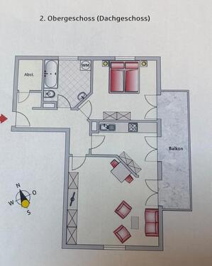 Foto - 2 Zimmer DG-Wohnung - 700,00&nbsp;EUR Kaltmiete, ca.&nbsp; 59,00&nbsp;m&sup2;