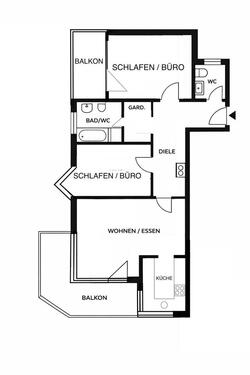 Foto - Helle 3-Zimmer-Wohnung mit 2 Balkonen 79qm Dießen am Ammersee