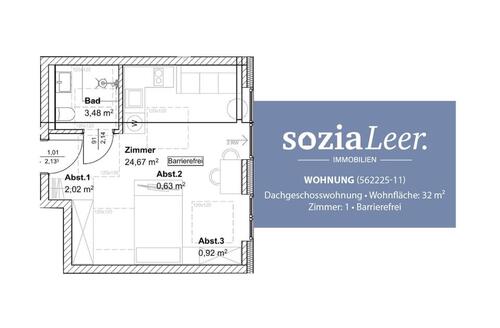 Foto - 1 Zimmer Dachgeschoßwohnung zur Miete in Leer (Ostfriesland)