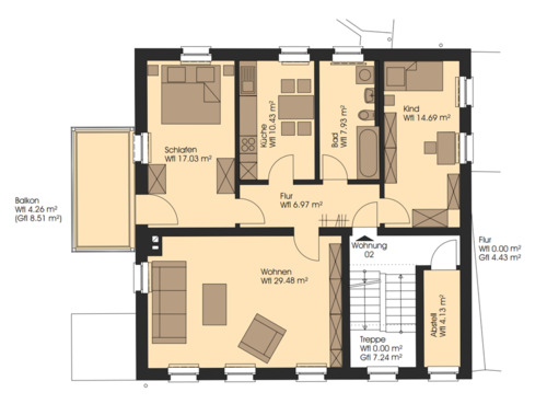 Foto - Moderne 3- Zimmerwohnung mit Balkon und Stellplatz in der Altstadt von Mühlhausen