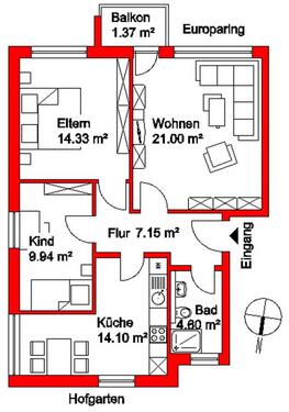 Foto - 3 Zimmer Etagenwohnung in Wilhelmshaven
