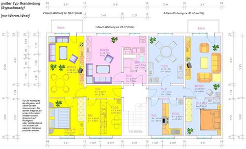 Foto - 3 Zimmer Etagenwohnung zur Miete in Waren (Müritz)