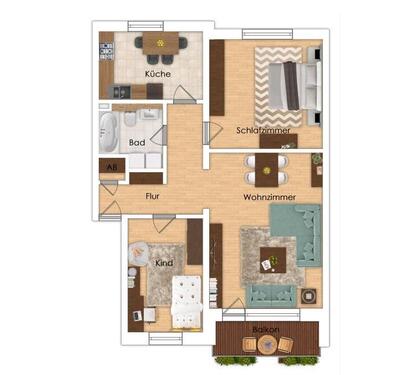 Foto - 3 Zimmer Wohnung Moers Kapellen Stellplatz Garage Fußbodenheizung