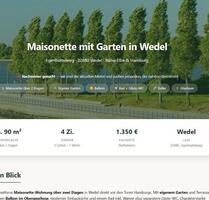 Wedel: 4-Zi.-Maisonette mit Garten & Balkon — Nachmieter ges.