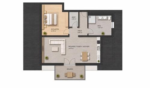 Foto - Moderne 2 ZKB Wohnung mit Balkon - verfügbar ab 01.08.2026