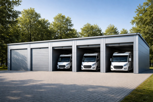 Foto - Garage, Lagerhalle, Gewerbehof, Halle, Großgarage, Wohnmobil XXL