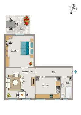 Foto - 2.5 Zimmer Erdgeschoßwohnung zur Miete in Essen