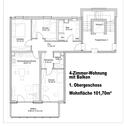 Foto - 4-Zimmer-Wohnung mit Balkon - 1.050,00&nbsp;EUR Kaltmiete, ca.&nbsp; 101,70&nbsp;m&sup2;