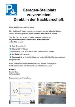 Foto - Garagen-Stellplatz zu vermieten! Moosach 80997