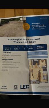 Foto - 3 Zimmer Wohnung mit Balkon - 876,00 EUR Kaltmiete,