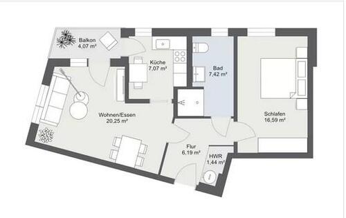 Foto - 2 Zimmer Etagenwohnung in Neubrandenburg