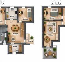 Wohnen auf zwei Etagen – großzügige 4-Zimmer-Wohnung mit Balkon i - Moringen