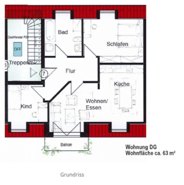 Foto - 3 Zimmer Dachgeschoßwohnung in Thannhausen