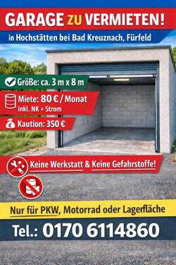 Foto - Garage inserieren Hochstätten zu vermieten