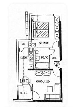 Foto - Vermietete 2-Zimmer DG-Wohnung in Seniorenresidenz Quellenhof