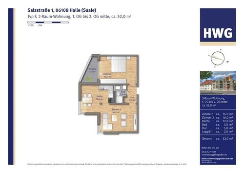 Foto - Etagenwohnung in Halle (Saale) zur Miete