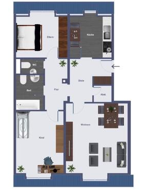 Foto - Wohnung in Ansbach - 950,00&nbsp;EUR Kaltmiete, ca.&nbsp; 90,00&nbsp;m&sup2;