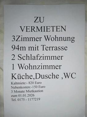 Foto - 3 Zimmer Wohnung zu Vermieten - 970,00 EUR Kaltmiete,
