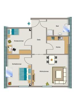 Foto - 3.5 Zimmer Dachgeschoßwohnung zur Miete in Bottrop