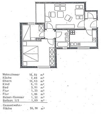 Foto - 3 Zimmer Etagenwohnung zur Miete in Marbach am Neckar