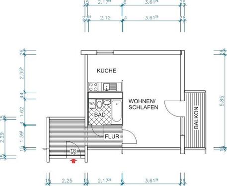 Foto - 1 Zimmer Etagenwohnung zur Miete in Chemnitz