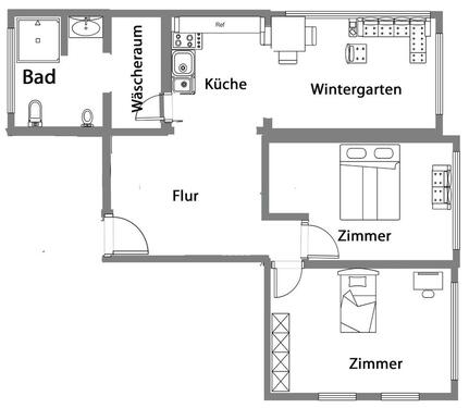 Foto - 89m2 Mietwohnung mit Wintergarten 3,5 Zimmer
