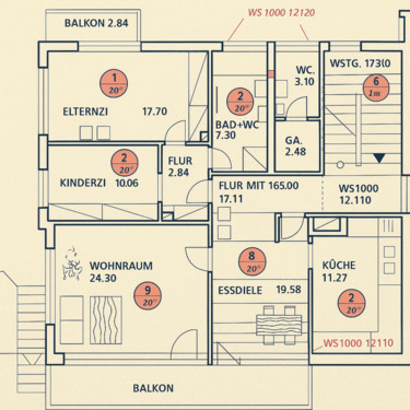Foto - Attraktive 3-Zimmer-Wohnung mit Balkon, Terasse und Garten