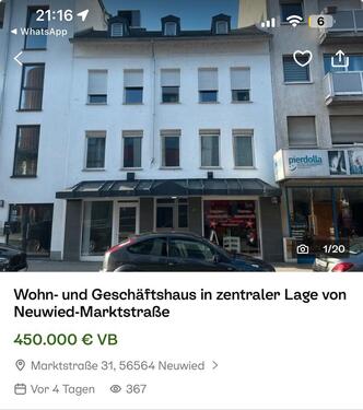 Foto - Mehrfamilienhaus mit zwei Geschäfsträüme