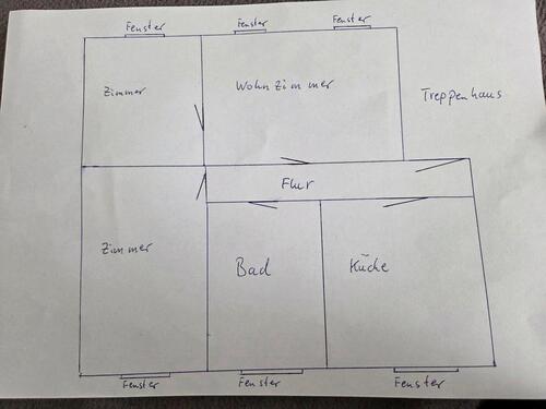 Foto - 3 Raum Wohnung - 610,00&nbsp;EUR Kaltmiete, ca.&nbsp; 62,00&nbsp;m&sup2;