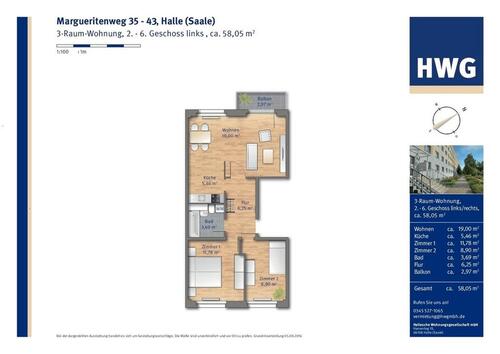 Foto - Etagenwohnung in Halle (Saale) zur Miete