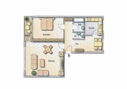 Foto - 2 Zimmer Etagenwohnung zur Miete in Kassel