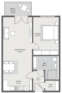 Foto - 2 Zimmer Etagenwohnung zur Miete in Bochum