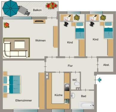 Foto - 4.5 Zimmer Etagenwohnung zur Miete in Kamp-Lintfort
